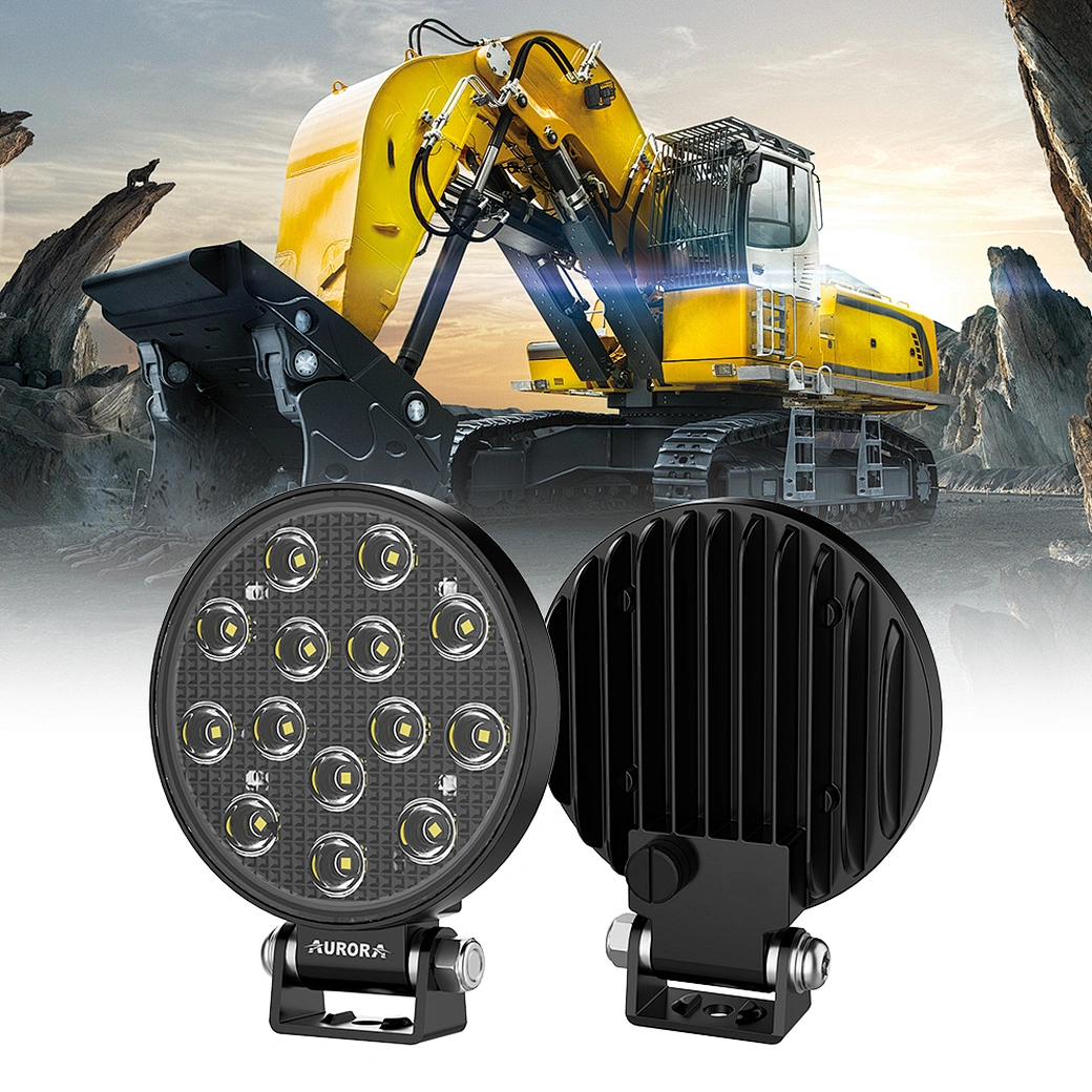 AURORA Super Bright Round LED Work Mining Work Light  for Agricultural Vehicles
